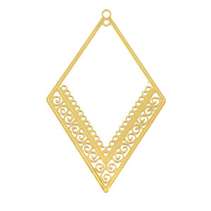 Bedels van Stainless steel Roestvrij staal (RVS) bohemian rhombus Gold