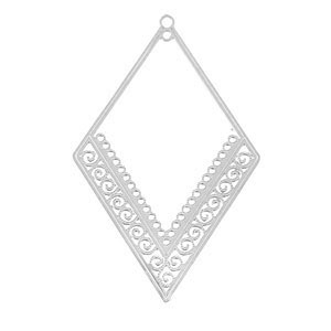 Bedels van Stainless steel Roestvrij staal (RVS) bohemian rhombus Silver