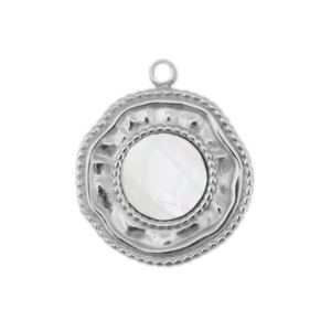 Bedels van Stainless steel Roestvrij staal (RVS) shell irregular Silver-white (natuurlijke kleur)