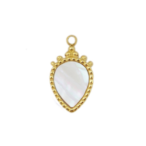 Bedels van Stainless steel Roestvrij staal (RVS) shell drop Gold-white (natuurlijke kleur)