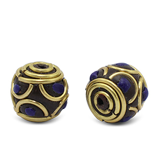 Kralen bohemian Dark royal blue-antique gold