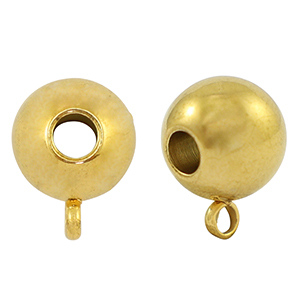 Kralen van Stainless steel Roestvrij staal (RVS) met oog 10mm Gold