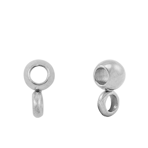 Kralen van Stainless steel Roestvrij staal (RVS) met oog 4mm Silver