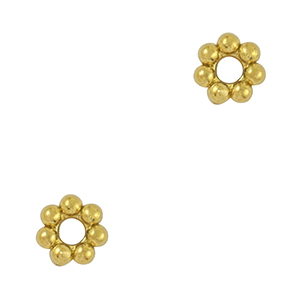 Kralen van Stainless steel Roestvrij staal (RVS) spacer Bali ring 4mm Gold