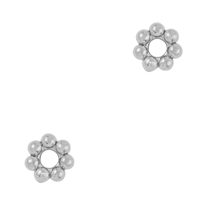 Kralen van Stainless steel Roestvrij staal (RVS) spacer Bali ring 4mm Silver