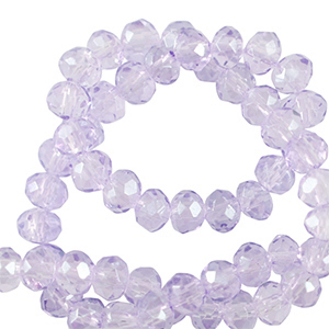 Facet kralen top quality disc 4x3mm Light violet purple