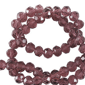 Facet kralen top quality disc 4x3mm Magenta purple