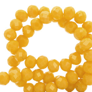 Facet kralen top quality disc 4x3mm Chrome yellow