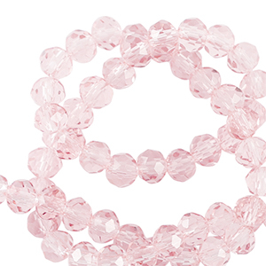 Facet kralen top quality disc 4x3mm Pale pink