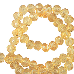 Facet kralen top quality disc 3x2mm Amber ochre