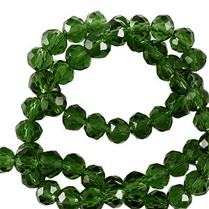Facet kralen top quality disc 3x2mm Emerald green