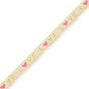 Tekstlint "love" Pale pink-gold