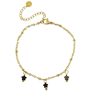 Armbanden van Stainless steel Roestvrij staal (RVS) star Gold-black