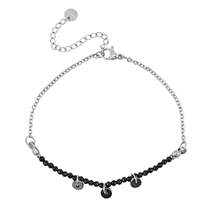 Armbanden van Stainless steel Roestvrij staal (RVS) Silver-black