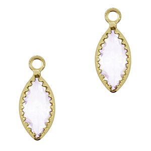 Hanger van Crystal Glass oval Light lilac-gold