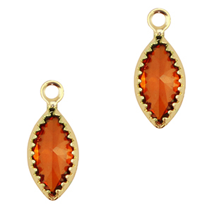Hanger van Crystal Glass oval Red-gold
