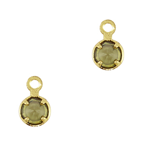 Hanger van Crystal Glass Olive green-gold