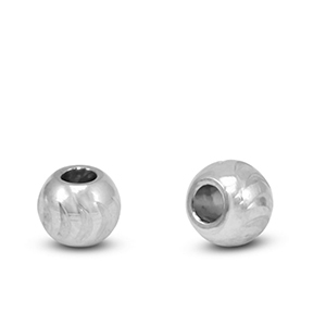 Kralen van Stainless steel Roestvrij staal (RVS) 6mm Silver
