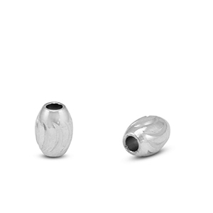 Kralen van Stainless steel Roestvrij staal (RVS) 4x5mm Silver