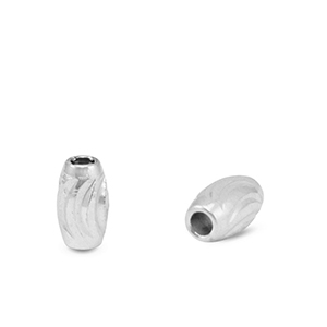 Kralen van Stainless steel Roestvrij staal (RVS) 3x5mm Silver