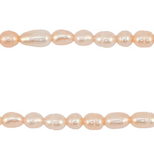 BQ Zoetwater parels rice 4-7x4-5mm Peach rose