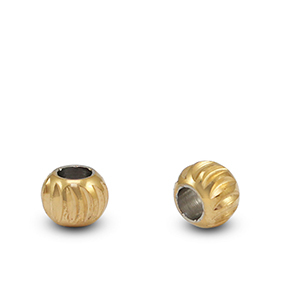 Kralen van Stainless steel Roestvrij staal (RVS) 4mm Gold