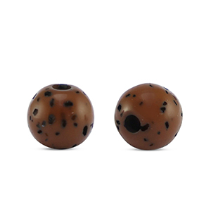 Polaris kralen 6 mm rond Sassi Chestnut brown-black