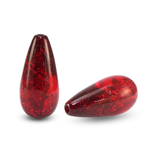 Polaris Elements Perlen tropfenform Tiffany Crimson red