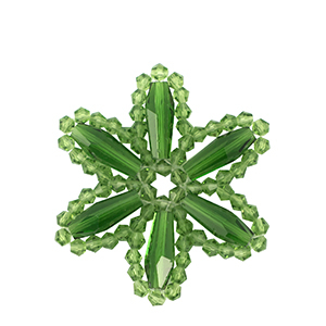 Hangers van facet flower Grass green