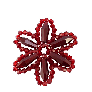 Hangers van facet flower Burgundy red