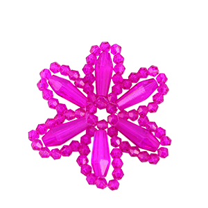 Hangers van facet flower Neon fuchsia pink