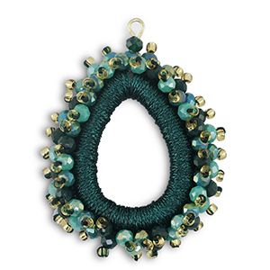 Hangers van facet drop Multicolour - Dark teal green