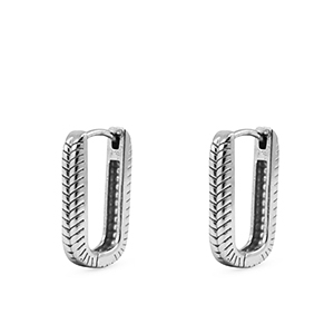 Roestvrij stalen (RVS) Stainless steel oorbellen / oorstekers oval Silver