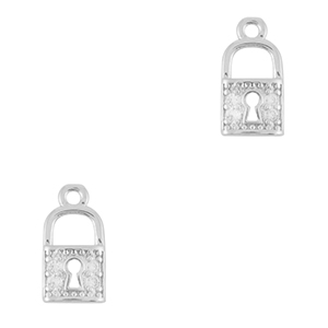 TQ metaal brass bedels lock Silver