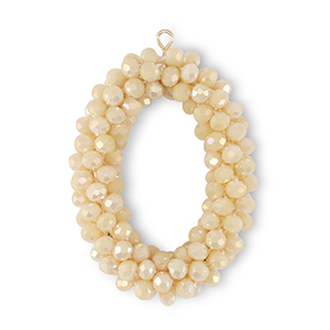Oorbellen van facet oval Vanilla yellow