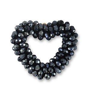 Hangers van facet heart Midnight Blue