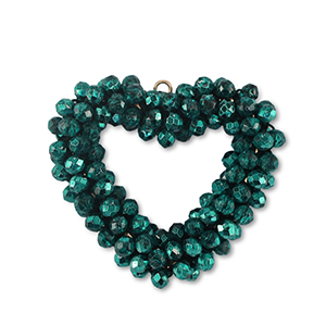 Hangers van facet heart Petrol green