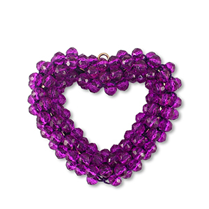 Hangers van facet heart &nbsp;Tillandsia purple