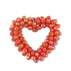 Hangers van facet heart Fiery red