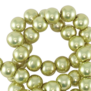 Glasparels rond 8mm Light olive green