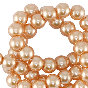 Glasparels rond 6mm Peach pink