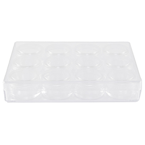 Sieraden display opbergbox met 12 ronde bakjes Transparant