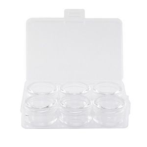 Sieraden display opbergbox met 6 ronde bakjes Transparant