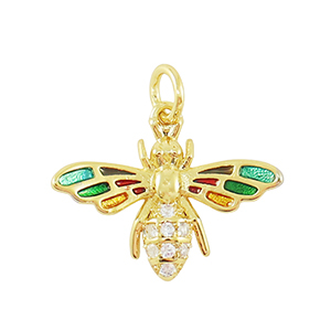Brass TQ metaal bedels zirkonia bee Gold