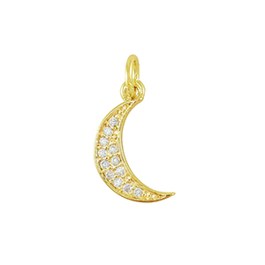 Brass TQ metaal bedels zirkonia moon Gold