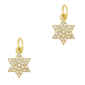 Brass TQ metaal bedels zirkonia star Gold