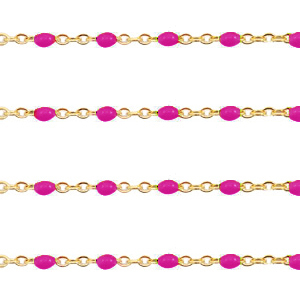 Benodigdheden van Stainless steel Roestvrij staal (RVS) jasseron 1mm Magenta pink-goud