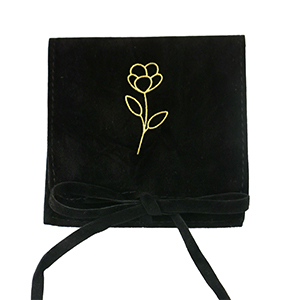 Sieradenzakje bloem Black-gold
