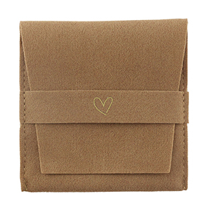 Sieradenzakje heart Sierra brown-gold
