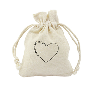 Linnen sieradenzakje "a special gift for you" Off white